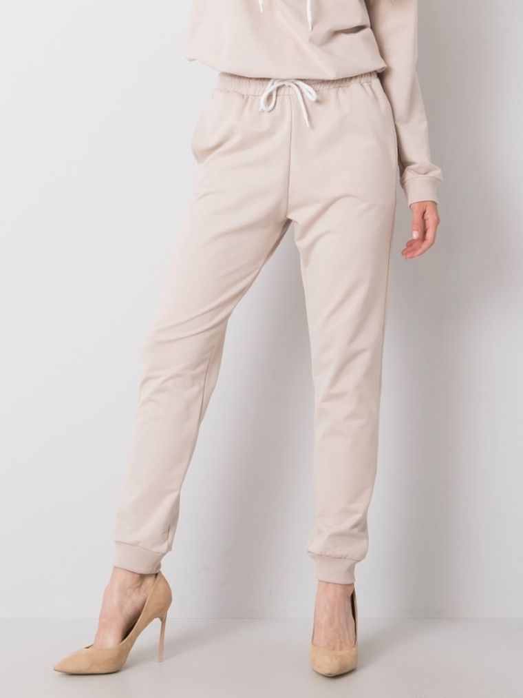 Spodnie dresowe damskie, beżowe, Sublevel