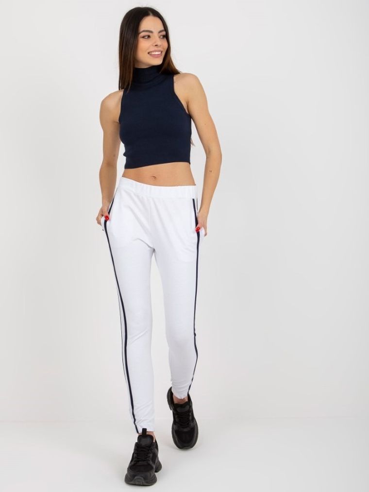 Spodnie dresowe damskie, białe, Rue Paris