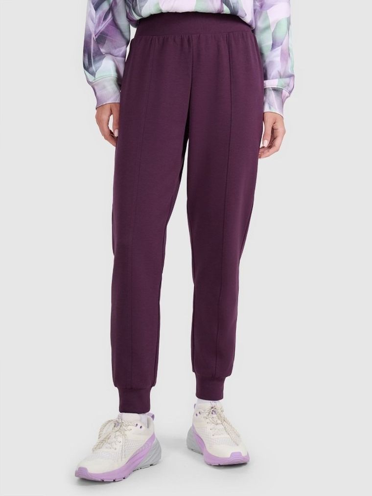 Spodnie dresowe damskie, bordowe, 4F