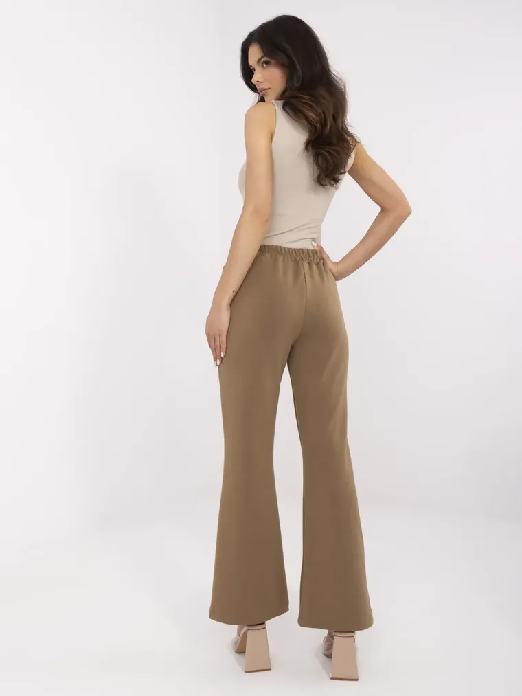 Spodnie dresowe damskie, brązowe, Italy Moda