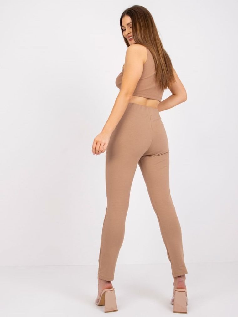 Spodnie dresowe damskie, brązowe, Rue Paris