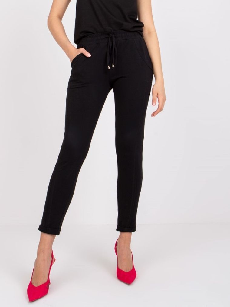 Spodnie dresowe damskie, czarne, Basic Feel Good
