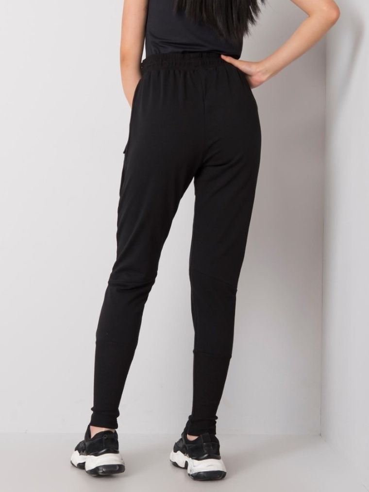 Spodnie dresowe damskie, czarne, Ex Moda