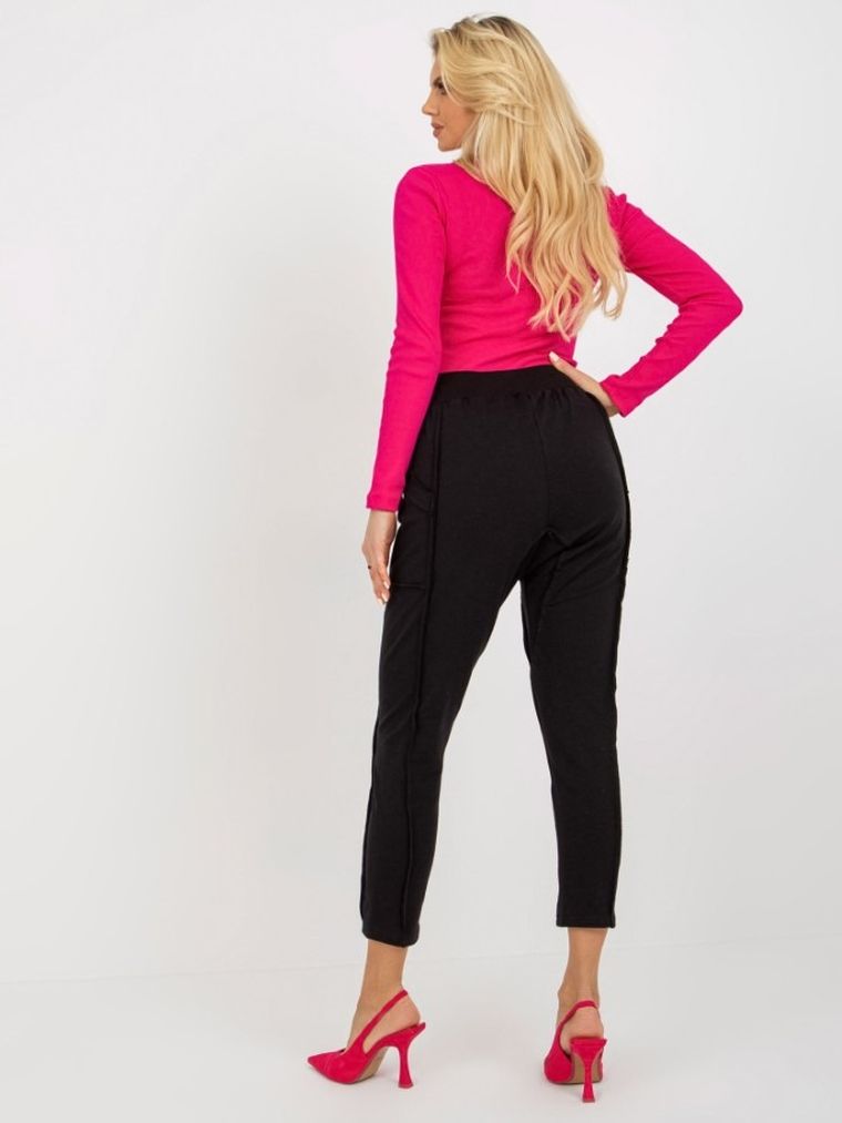 Spodnie dresowe damskie, czarne, Ex Moda