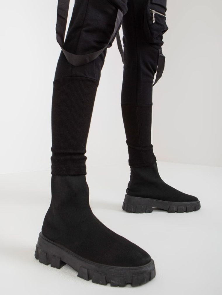 Spodnie dresowe damskie, czarne, Ex Moda