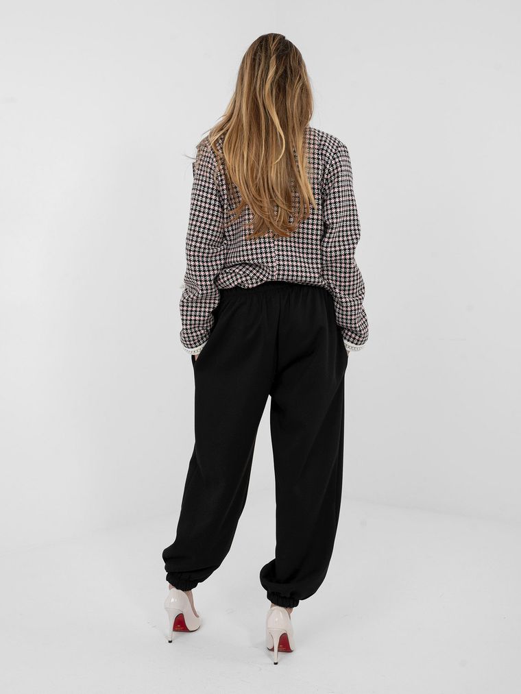 Spodnie dresowe damskie, czarne, Italy Moda