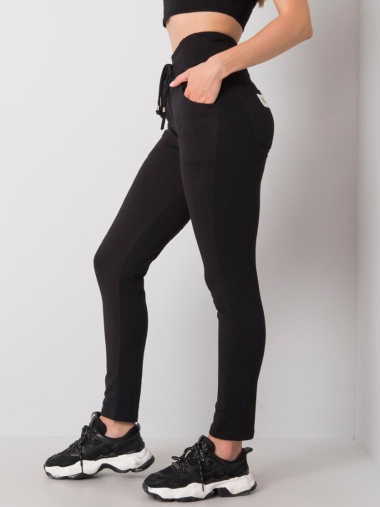 Spodnie dresowe damskie, czarne, Relevance