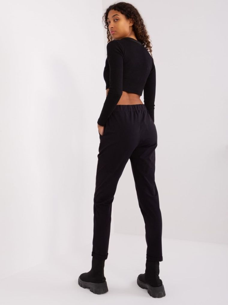 Spodnie dresowe damskie, czarne, Relevance