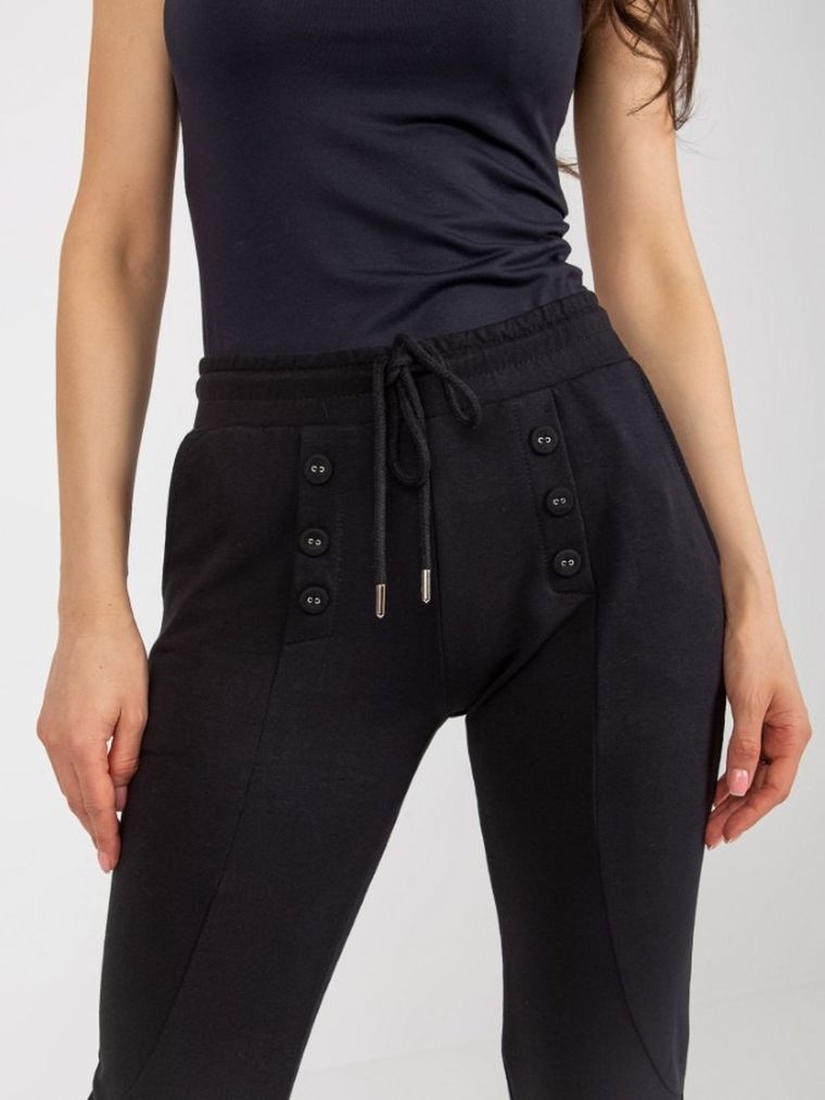 Spodnie dresowe damskie, czarne, Relevance