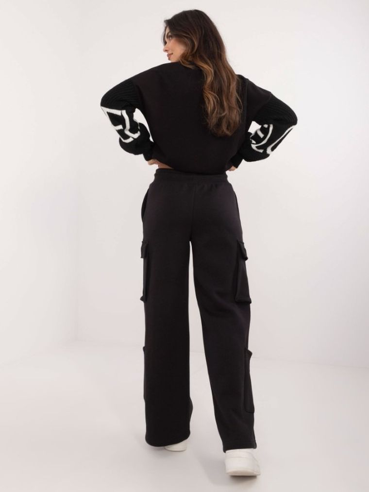 Spodnie dresowe damskie, czarne, Sublevel