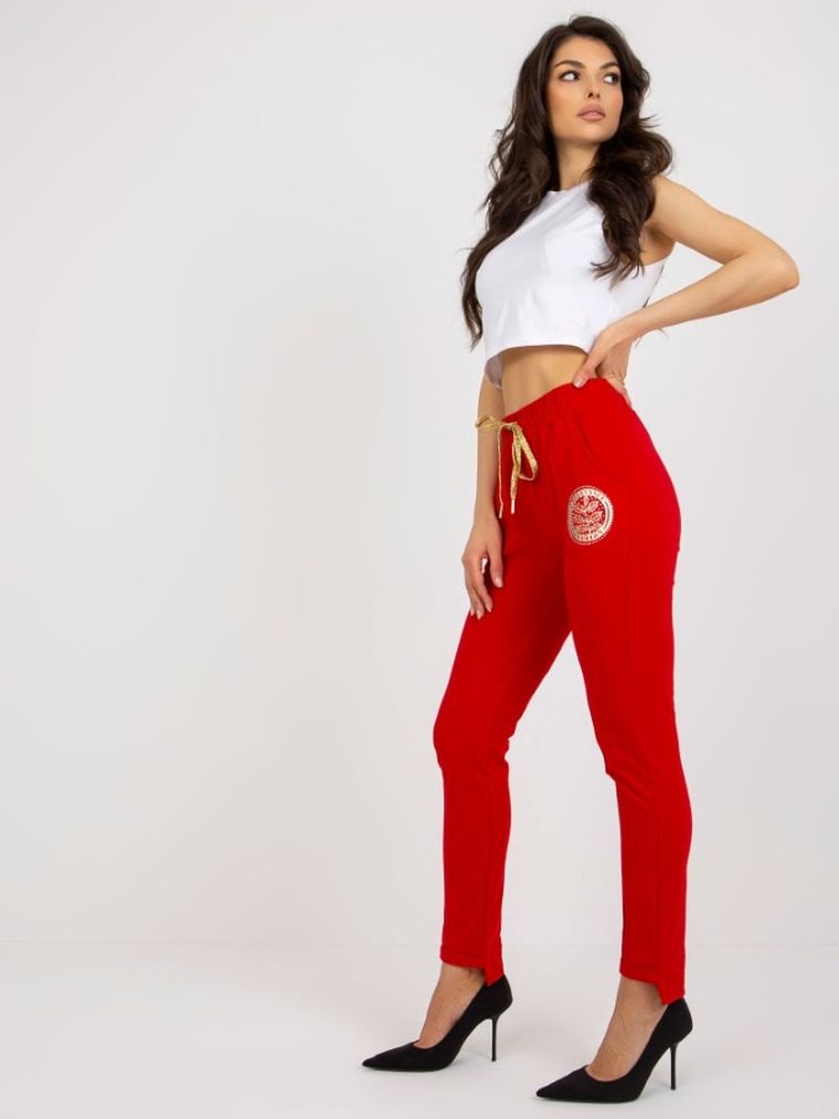 Spodnie dresowe damskie, czerwone, Relevance