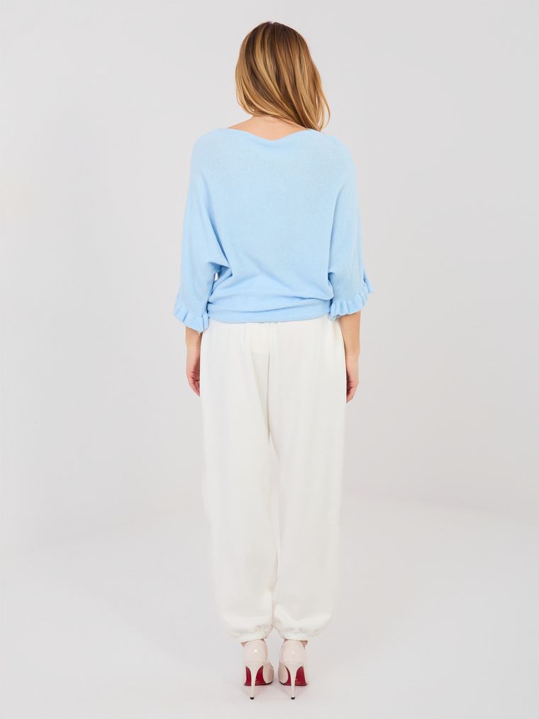 Spodnie dresowe damskie, ecru, Italy Moda