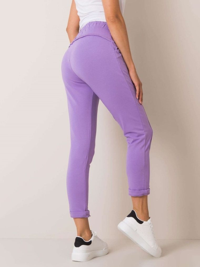 Spodnie dresowe damskie, fioletowe, Basic Feel Good