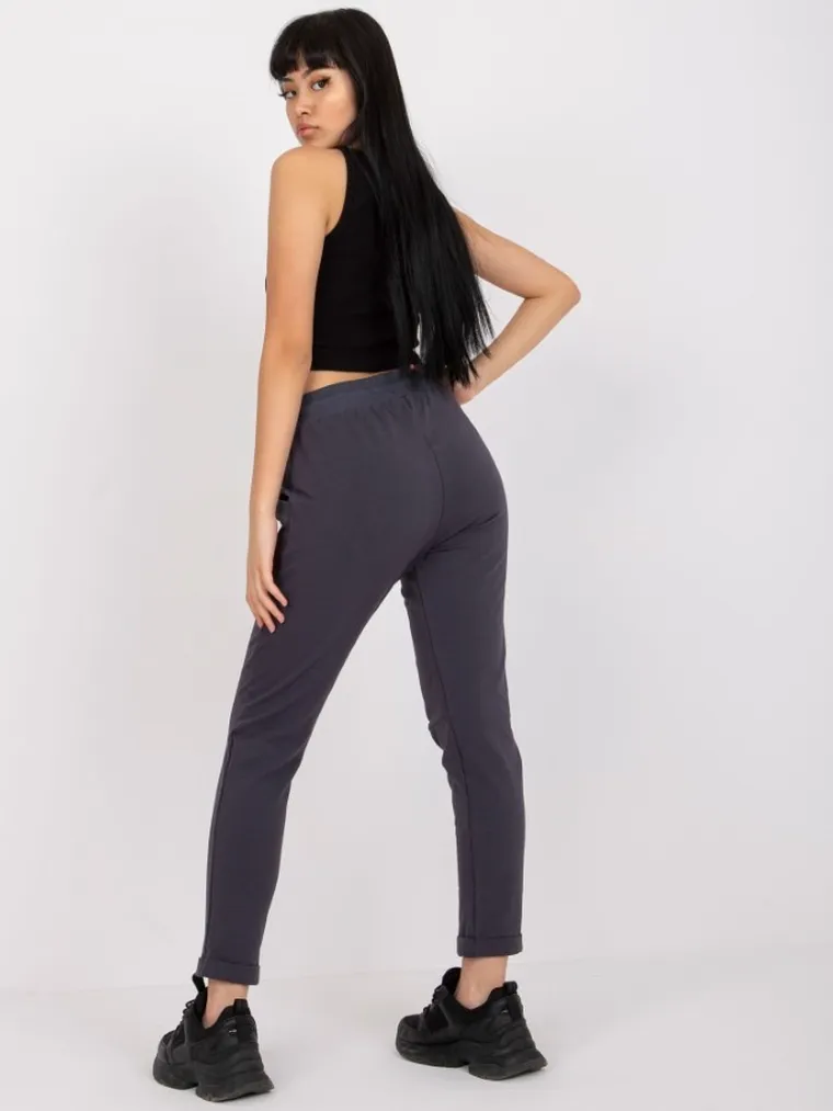 Spodnie dresowe damskie, grafitowe, Basic Feel Good