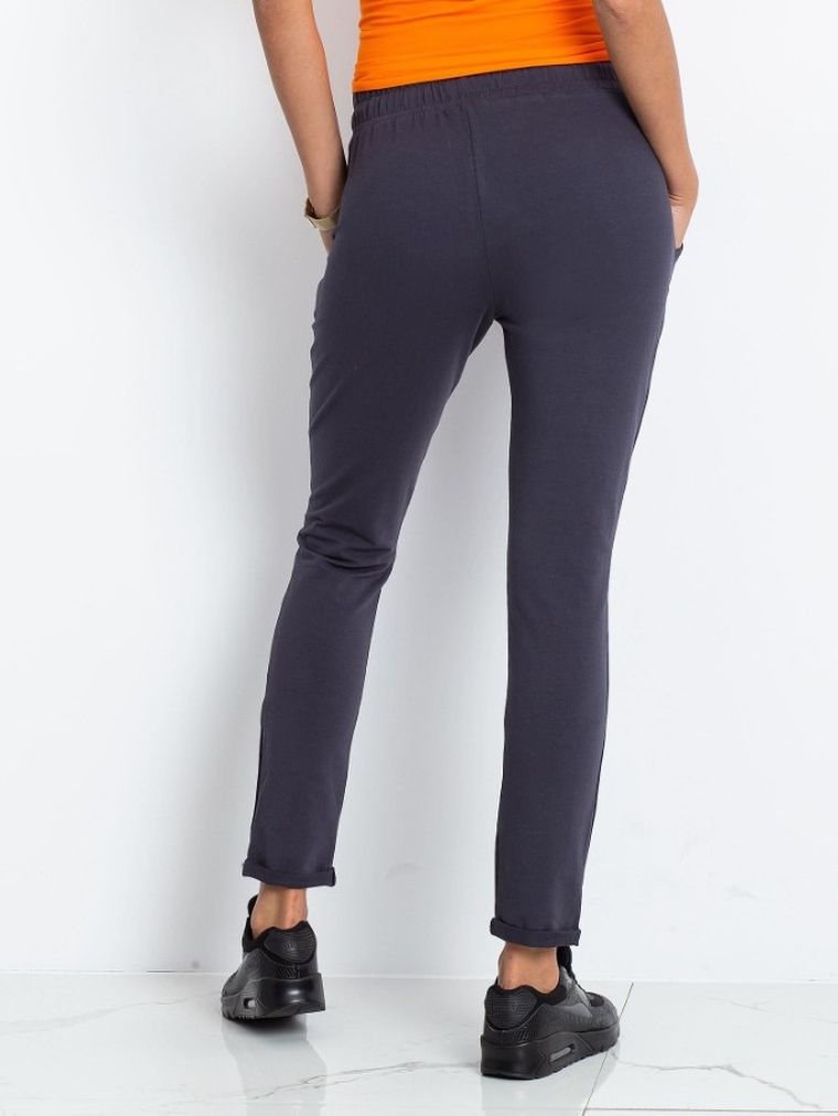 Spodnie dresowe damskie, grafitowe, Basic Feel Good