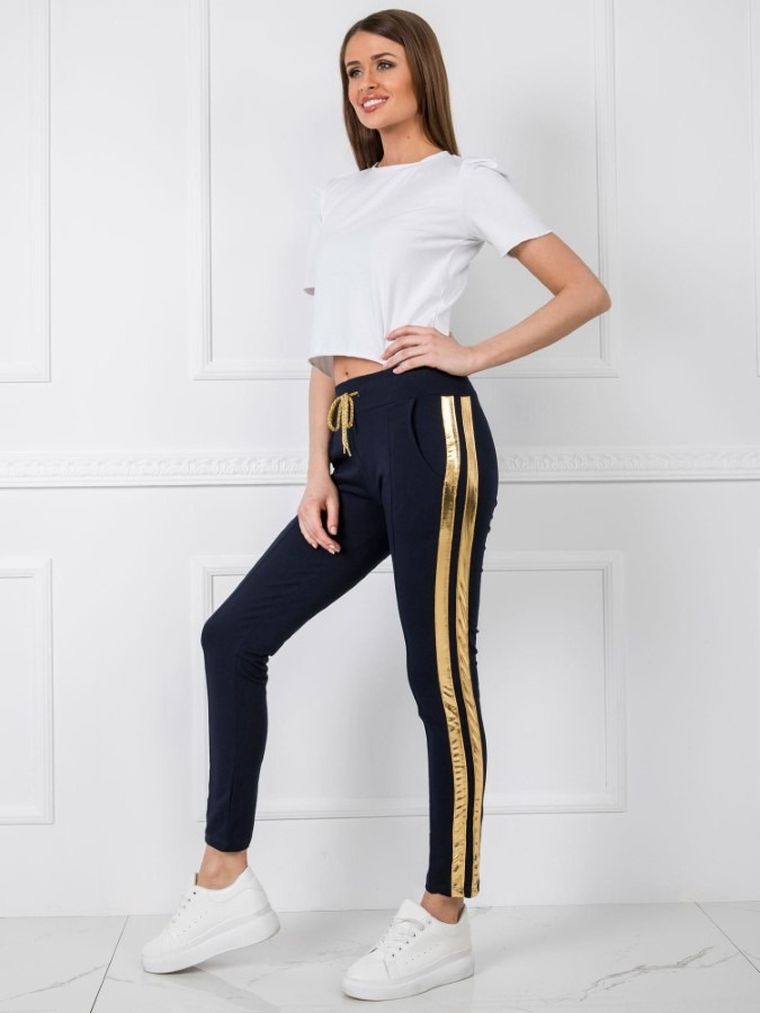 Spodnie dresowe damskie, granatowe, Basic Feel Good