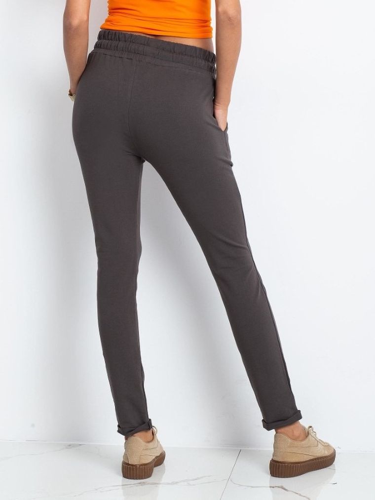 Spodnie dresowe damskie, khaki, Basic Feel Good