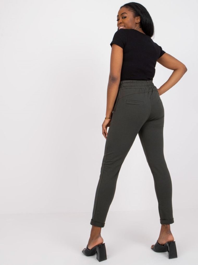 Spodnie dresowe damskie, khaki, Relevance