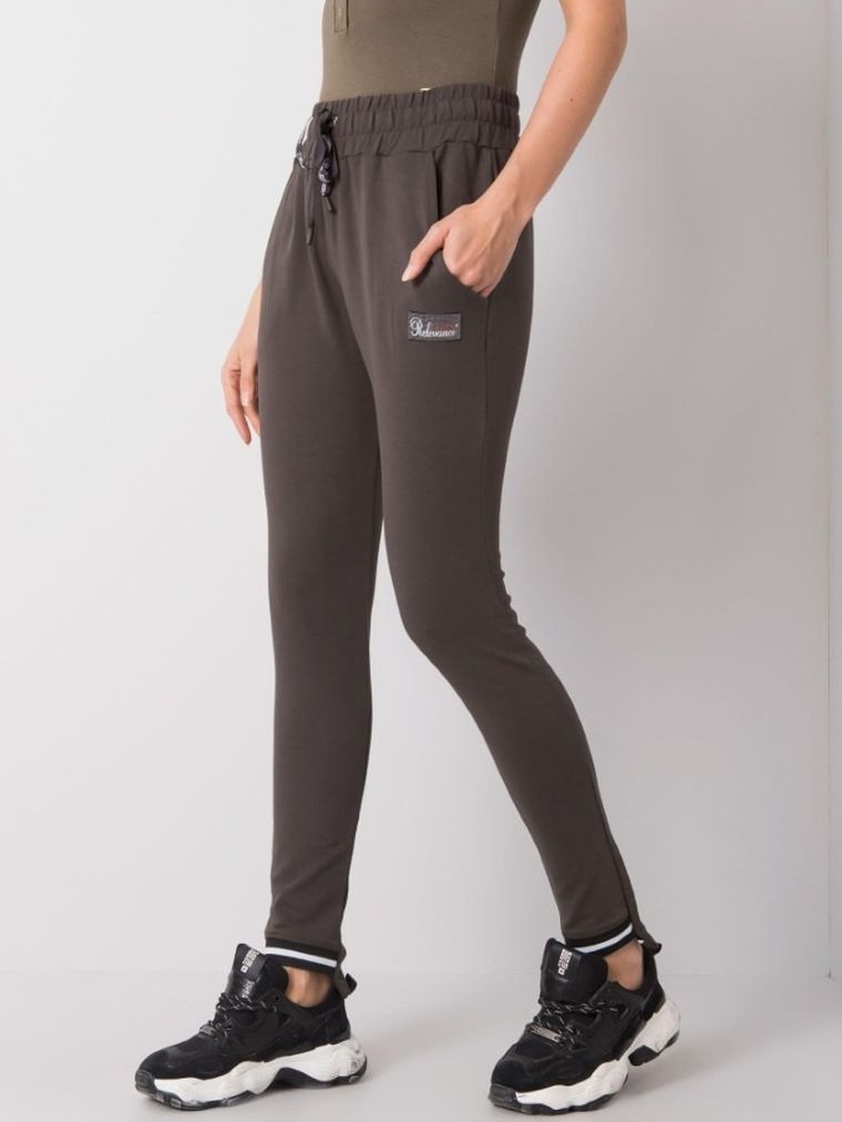Spodnie dresowe damskie, khaki, Relevance