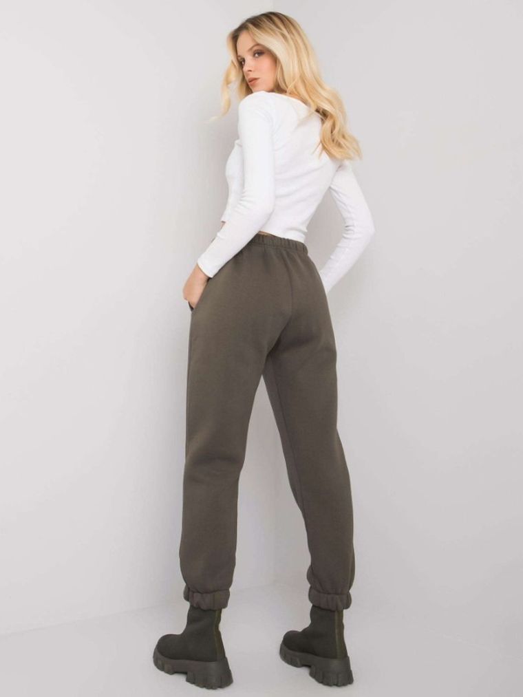 Spodnie dresowe damskie, khaki, Relevance