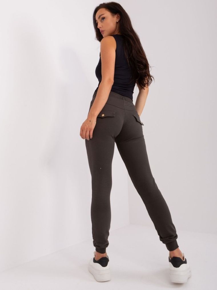 Spodnie dresowe damskie, khaki, Relevance