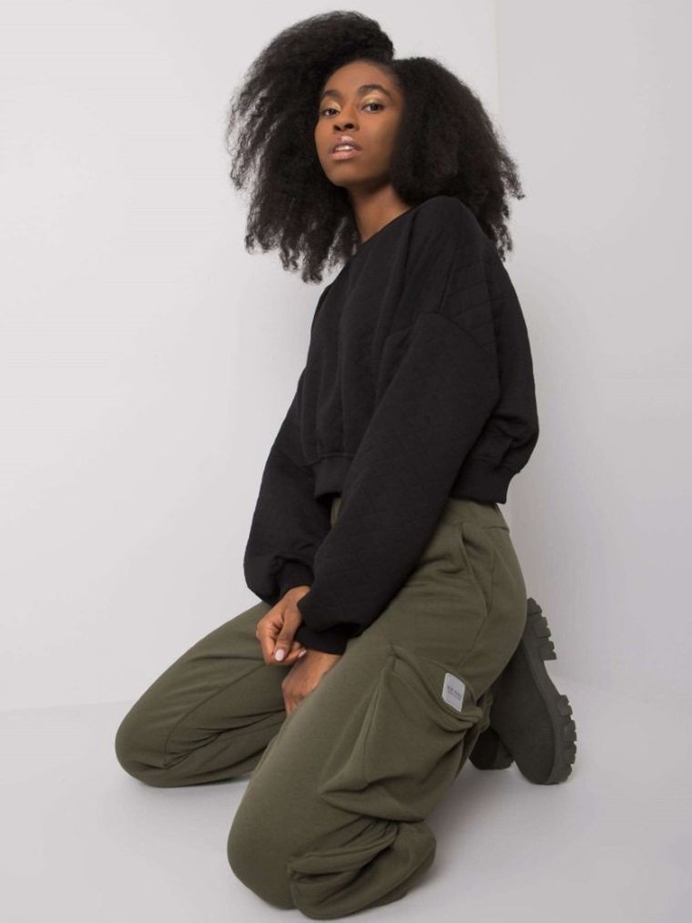 Spodnie dresowe damskie, khaki, Rue Paris