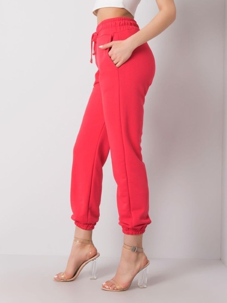 Spodnie dresowe damskie, koralowe, Rue Paris