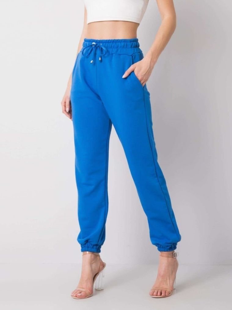 Spodnie dresowe damskie, niebieskie, Rue Paris
