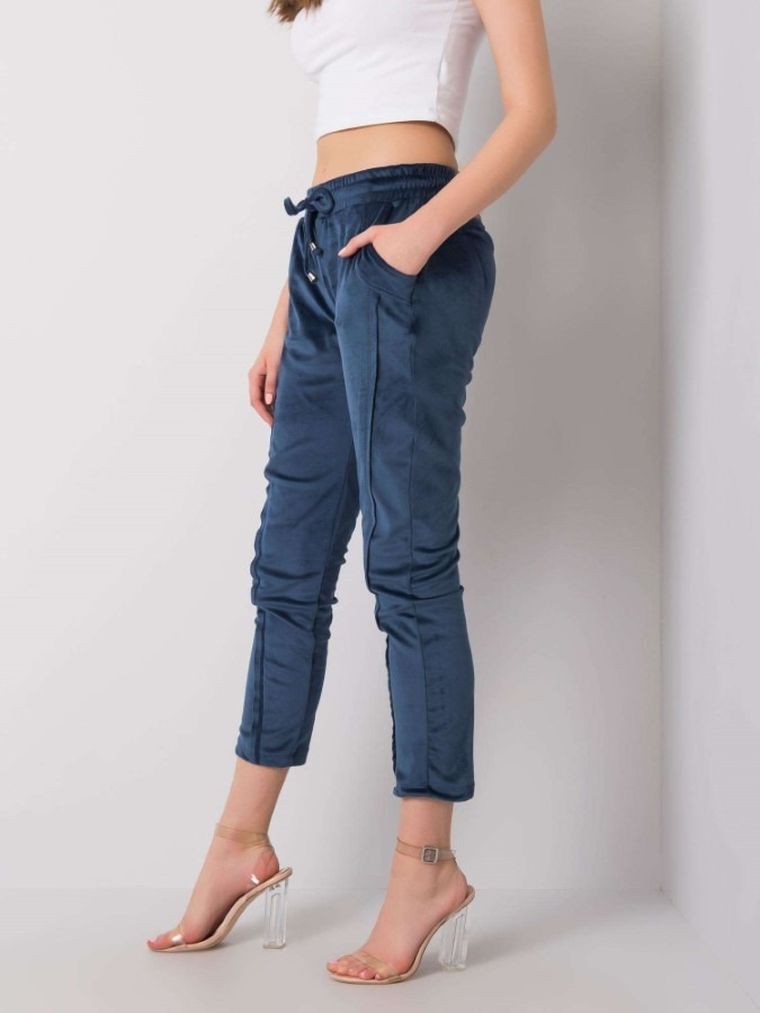 Spodnie dresowe damskie, niebieskie, Rue Paris