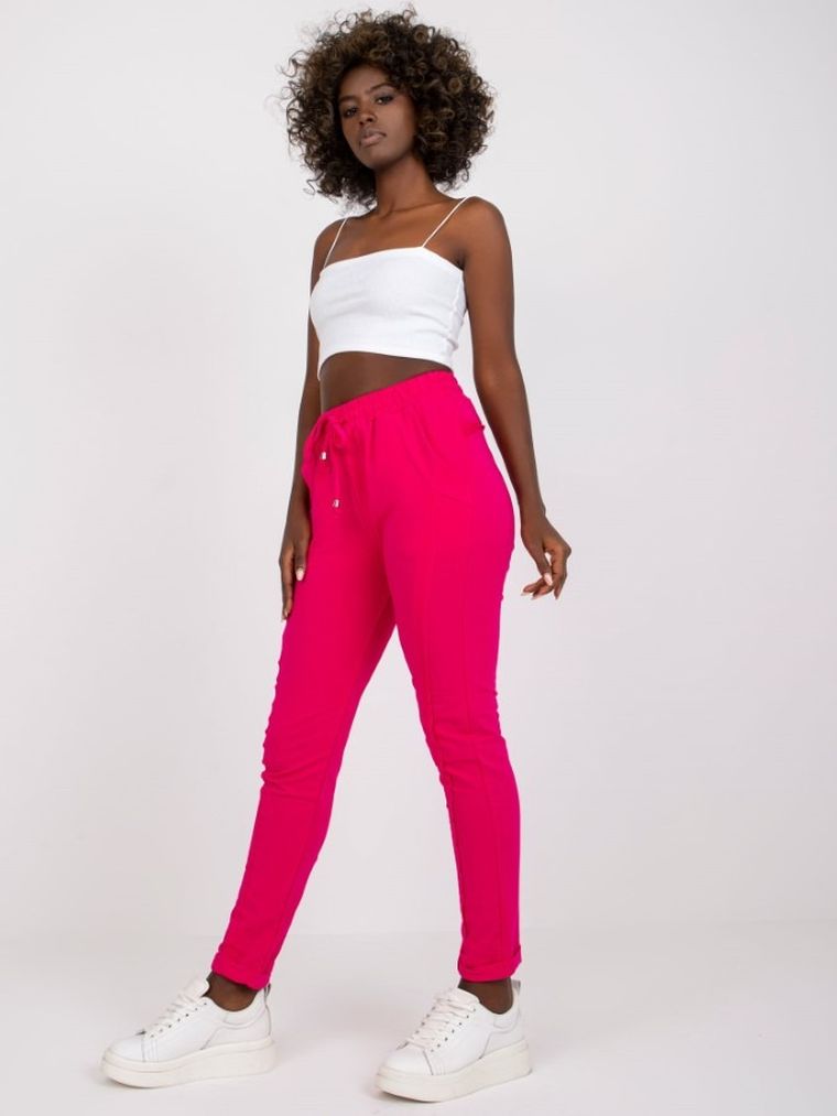 Spodnie dresowe damskie, różowe, Basic Feel Good