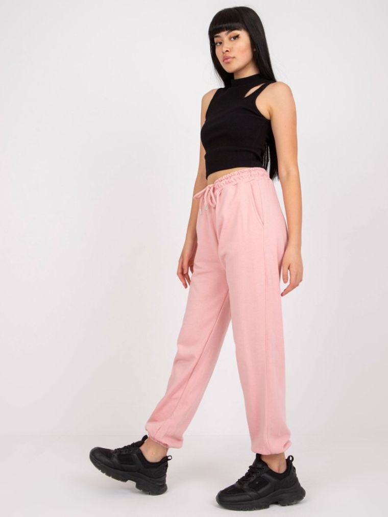 Spodnie dresowe damskie, różowe, Ex Moda