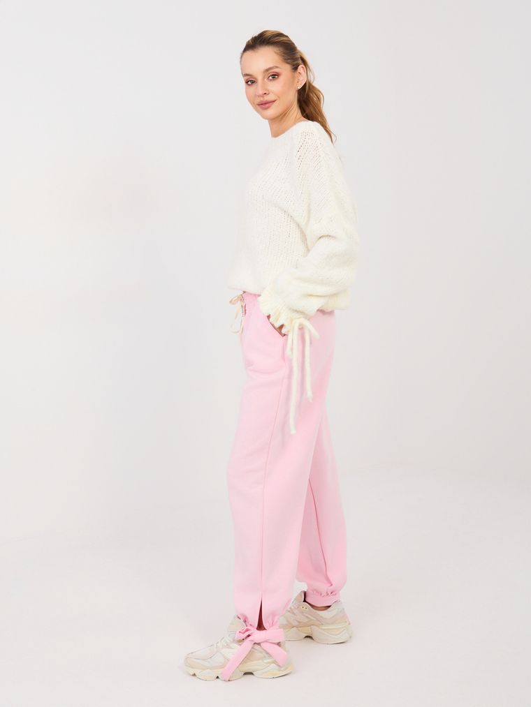 Spodnie dresowe damskie, różowe, Italy Moda