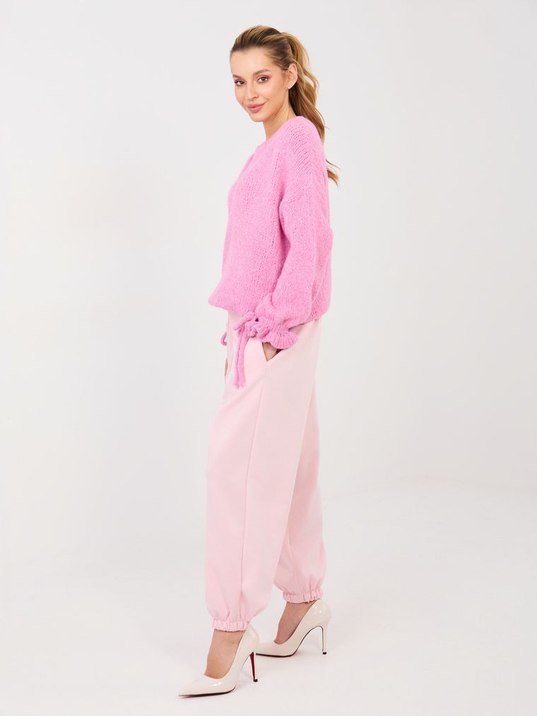 Spodnie dresowe damskie, różowe, Italy Moda