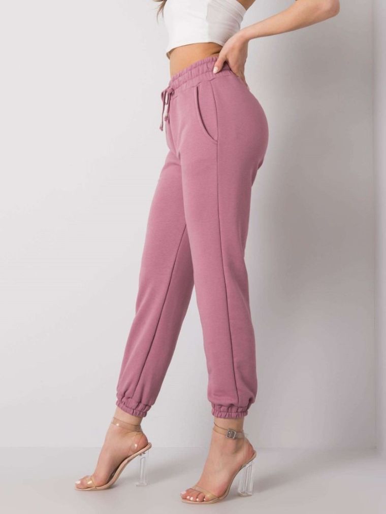 Spodnie dresowe damskie, różowe, Rue Paris