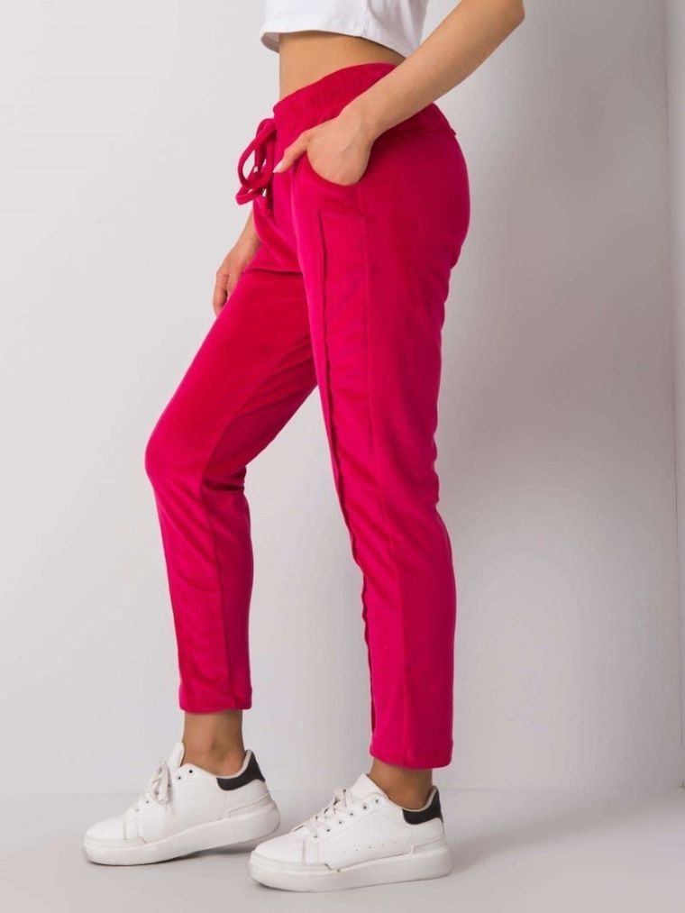 Spodnie dresowe damskie, różowe, Rue Paris