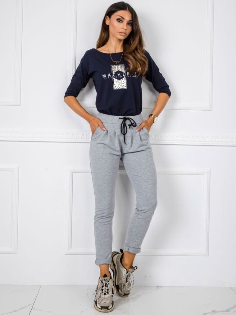 Spodnie dresowe damskie, szare, Basic Feel Good