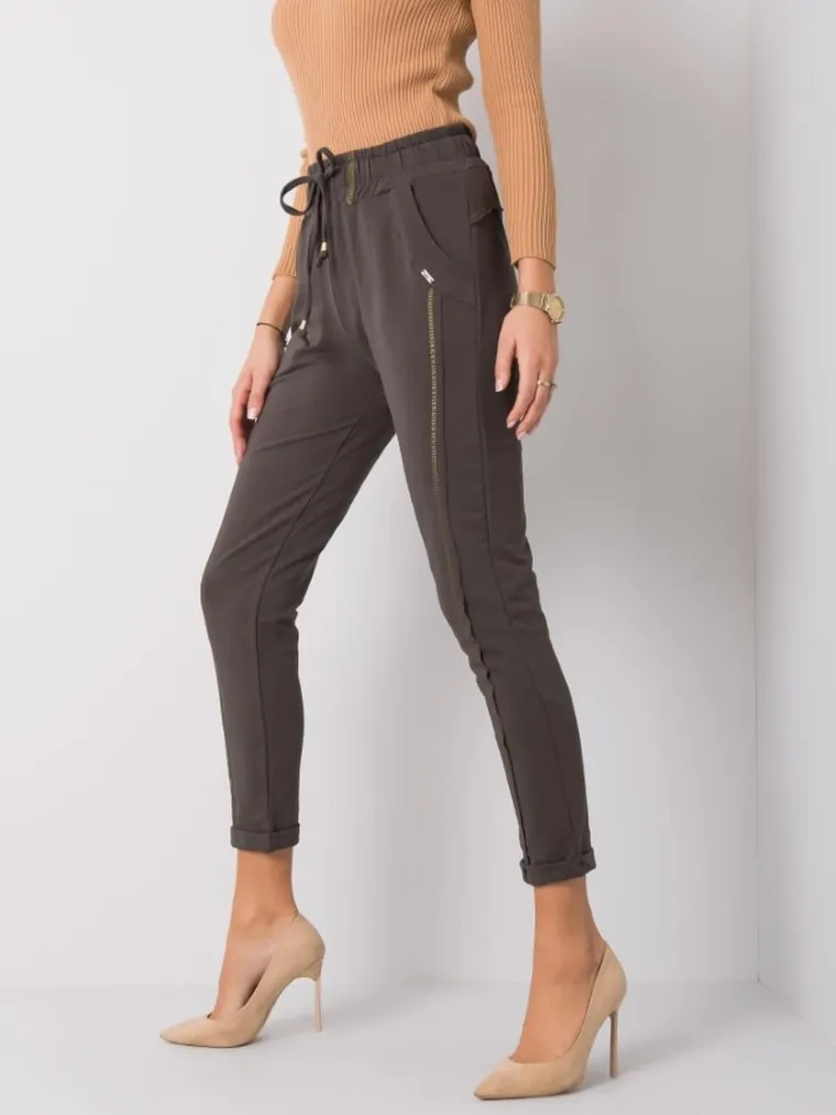 Spodnie dresowe damskie, szare, Relevance