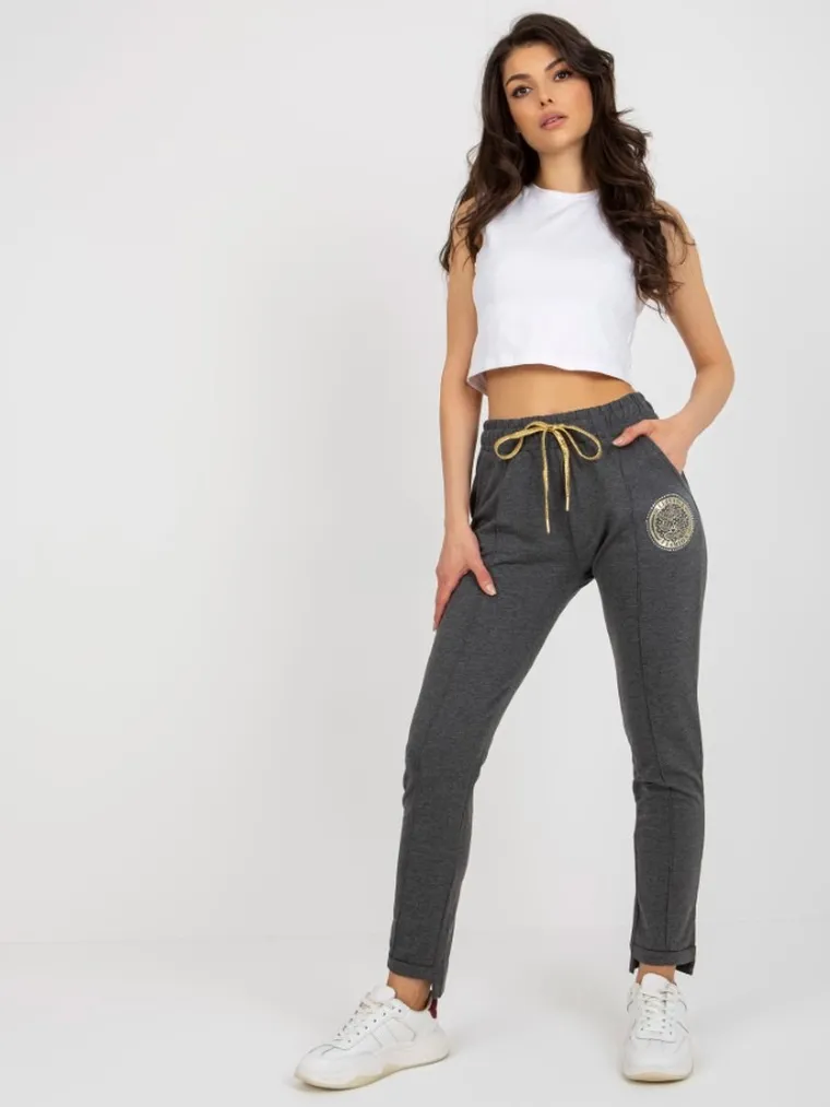 Spodnie dresowe damskie, szare, Relevance