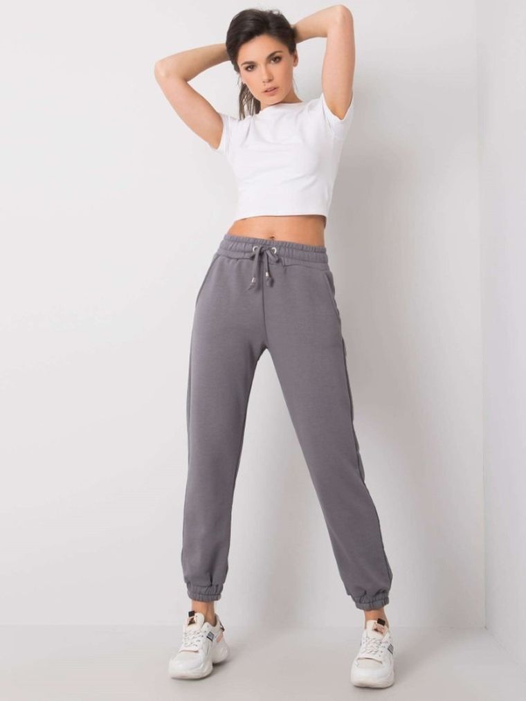 Spodnie dresowe damskie, szare, Rue Paris
