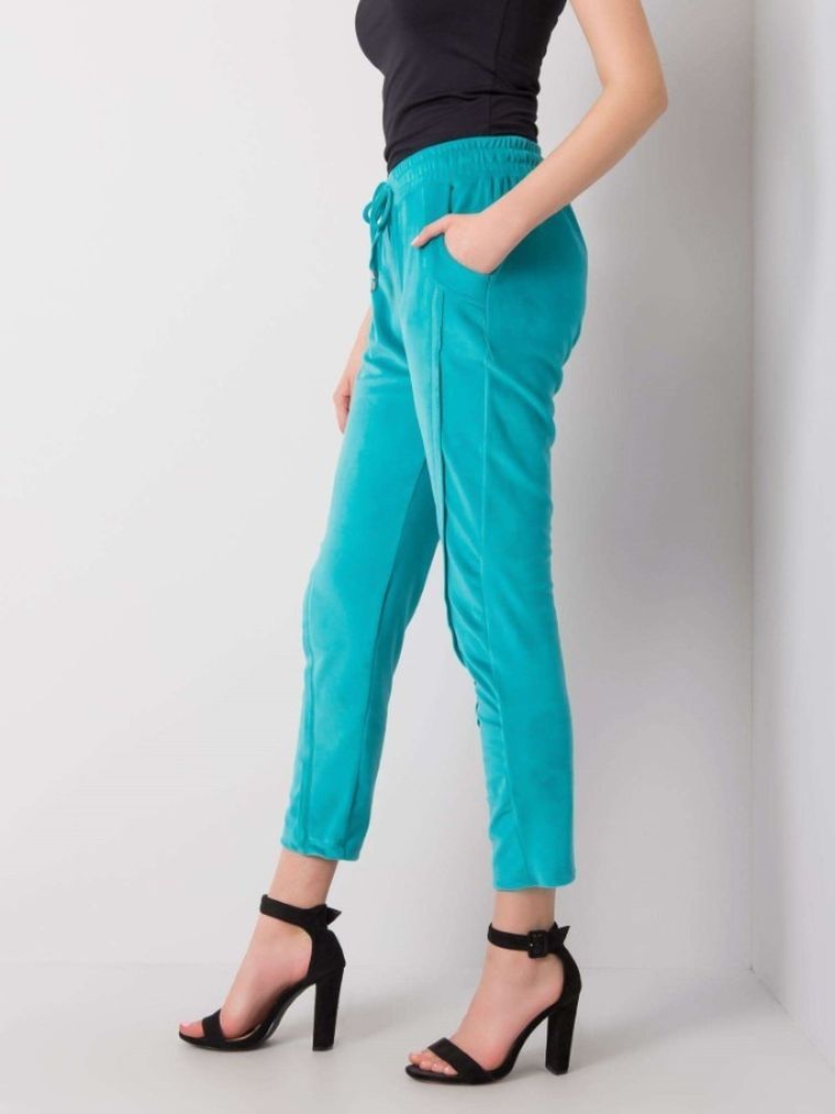 Spodnie dresowe damskie, turkusowe, Rue Paris