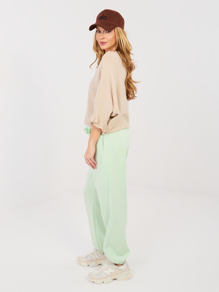 Spodnie dresowe damskie, zielone, Italy Moda