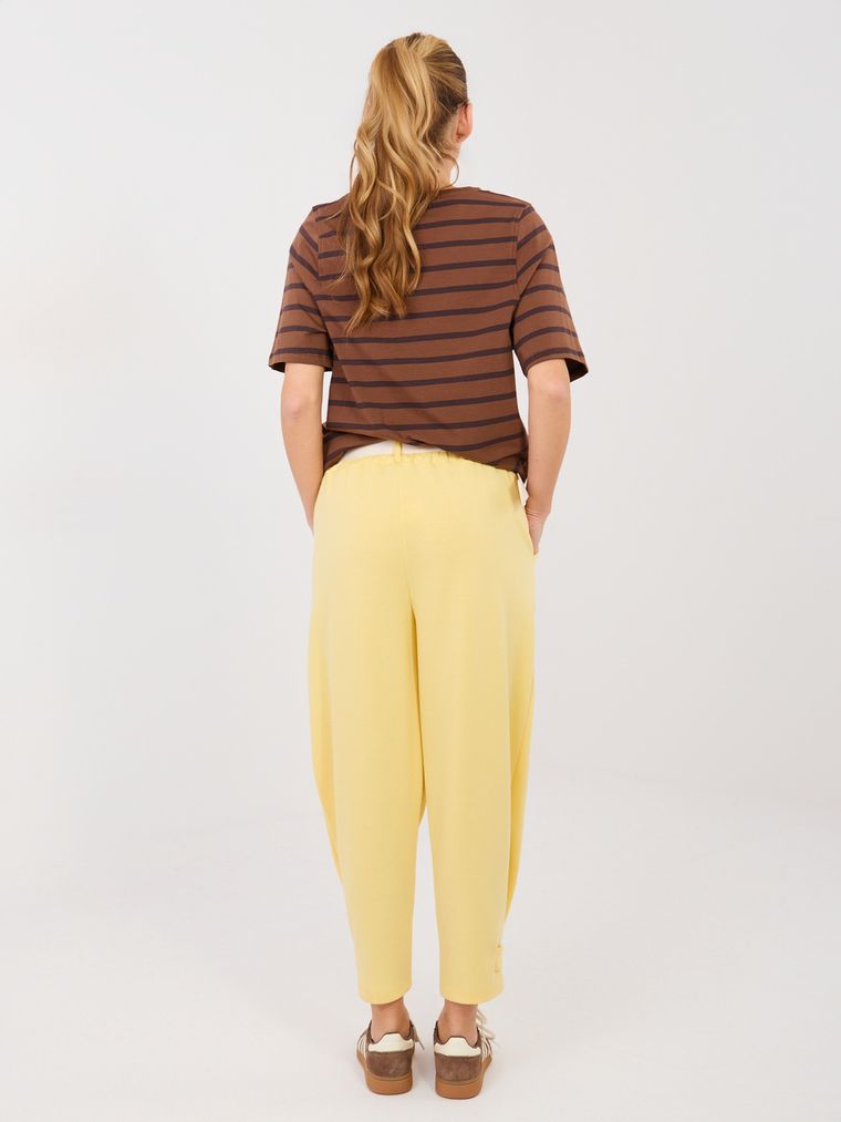 Spodnie dresowe damskie, żółte, Italy Moda