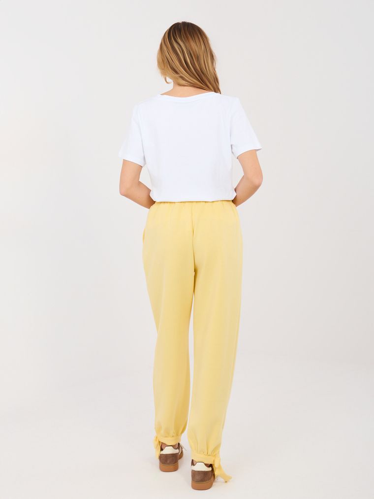 Spodnie dresowe damskie, żółte, Italy Moda