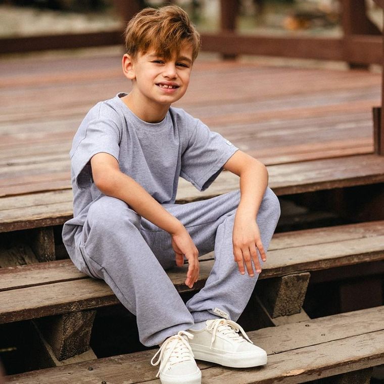 Spodnie dresowe dziecięce, szare, Eevi