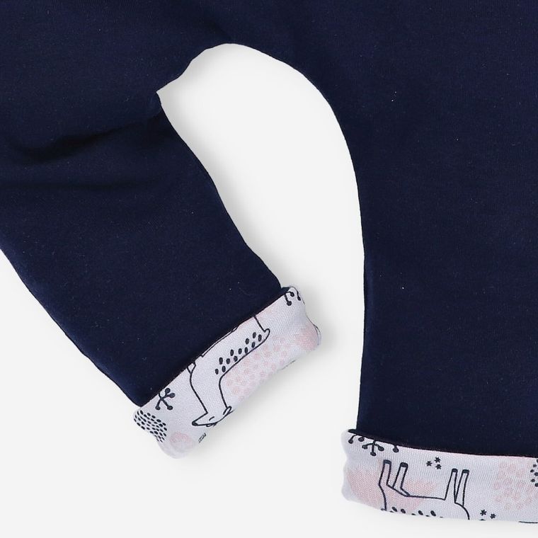 Spodnie dresowe dziewczęce, bawełna organiczna, granatowe, Nini