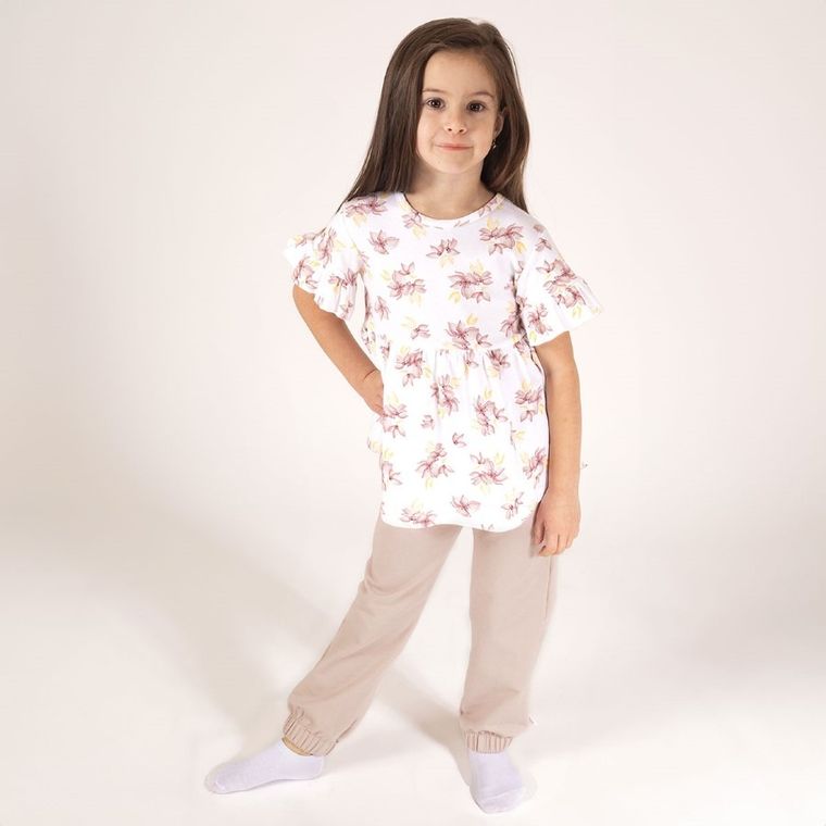 Spodnie dresowe dziewczęce, beżowe, Nicol