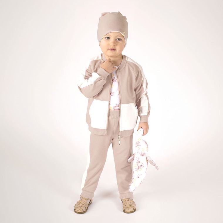 Spodnie dresowe dziewczęce, beżowe, Nicol