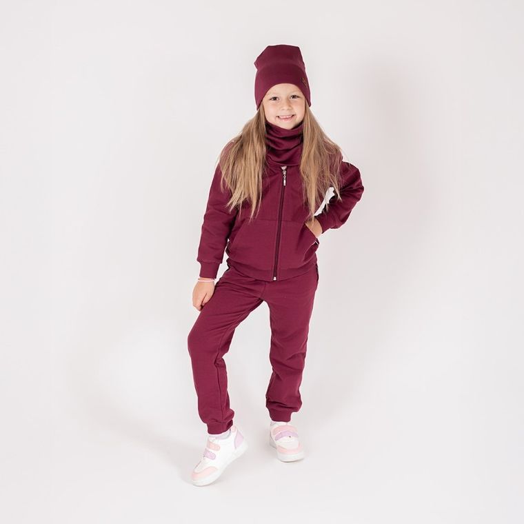 Spodnie dresowe dziewczęce, bordowe, Nicol