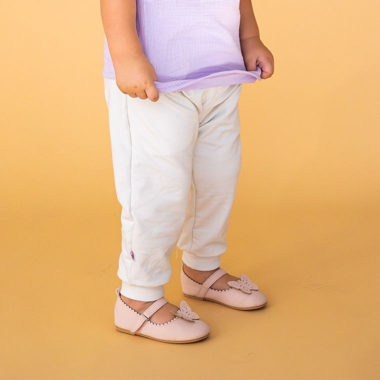 Spodnie dresowe dziewczęce, ecru, Eevi