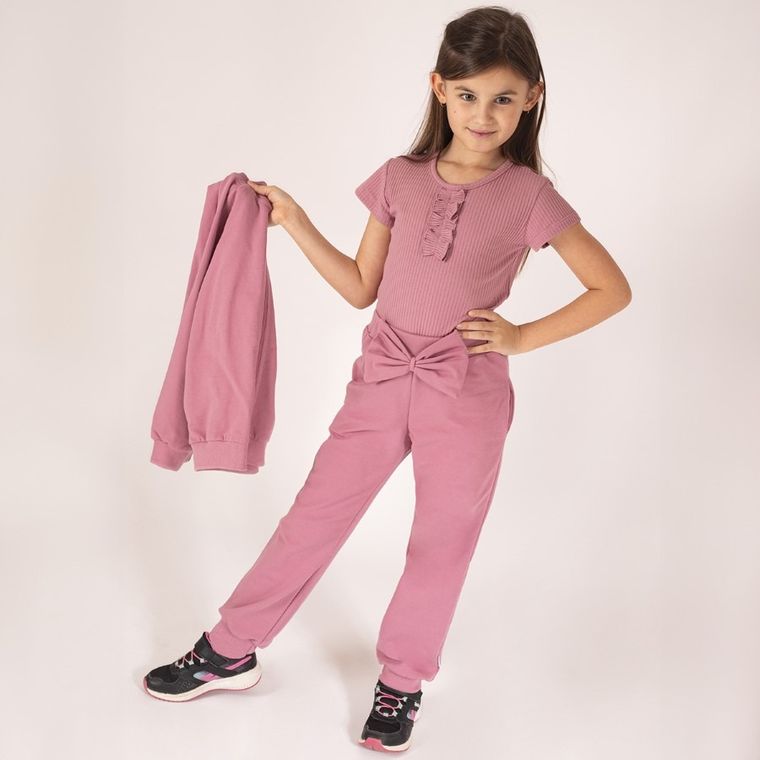 Spodnie dresowe dziewczęce, różowe, Nicol